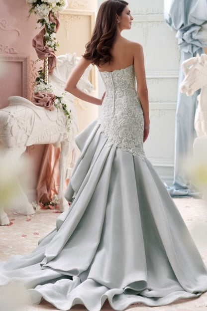 Rosette Tube Pleated Replum Maxi Party Dress