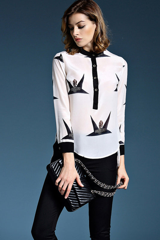 Causl Digital Printed Lapel Fomal Shirt