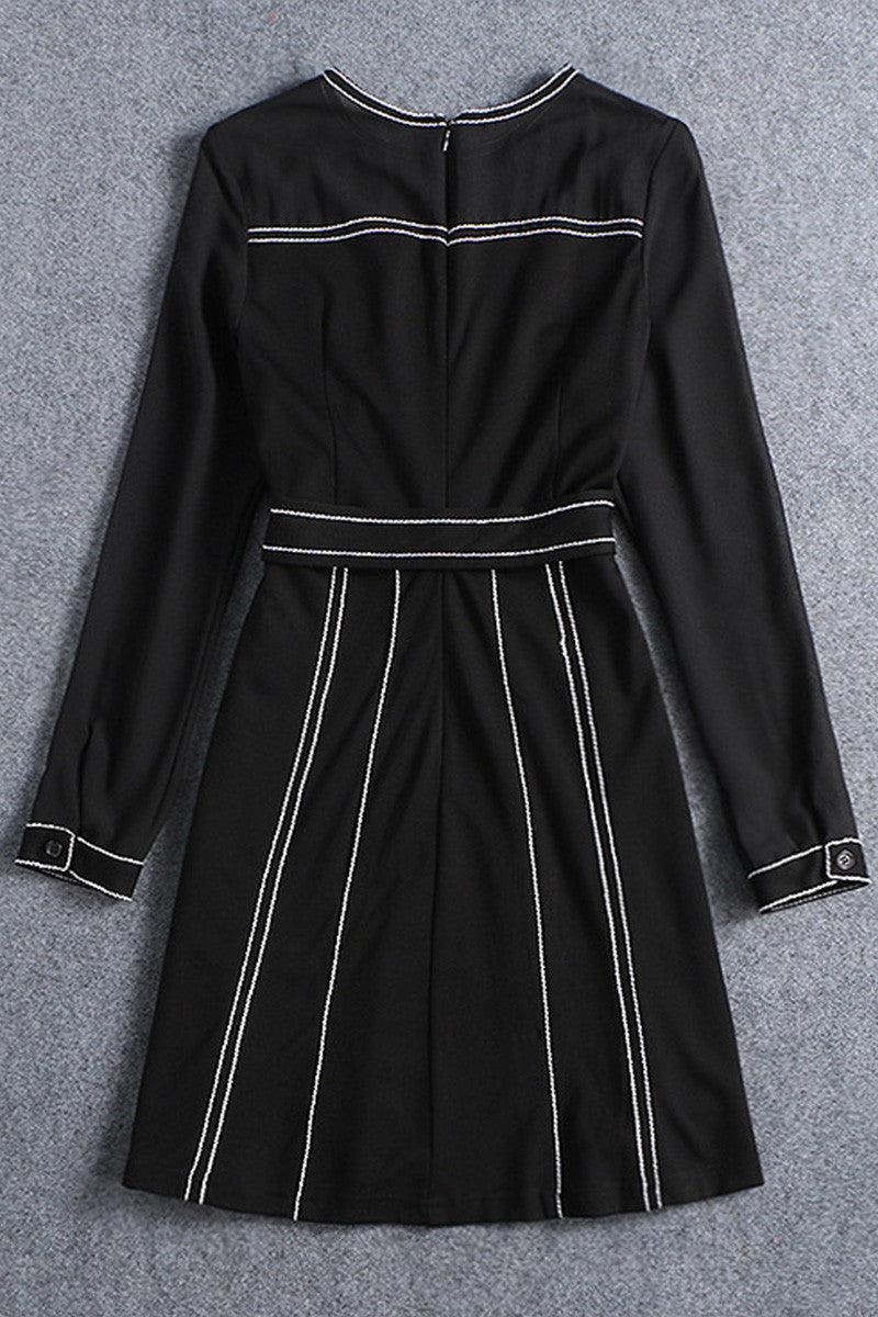 Polka Thick Stitched Ponte Dress