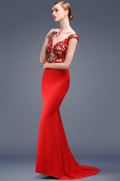 Floral Skin Backless Long Mermaid Dress