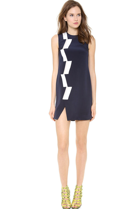 Round Neck Casual Digital Pattern OL Mini Dress