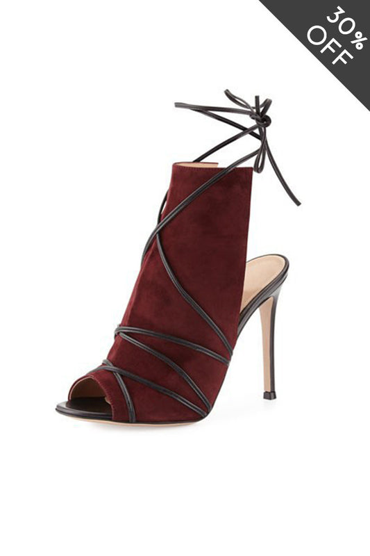 [30% OFF TILL 7 APR] Peep Toe Slingback Cut Out Heels Sandals