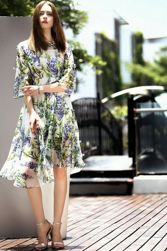 Printing Summer Dresses Slim Sportive Longuette - NJOYDRESS - 1