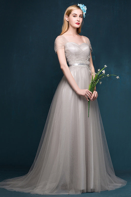 Backless Lace Tulle Sweatheart Evening Long Dress