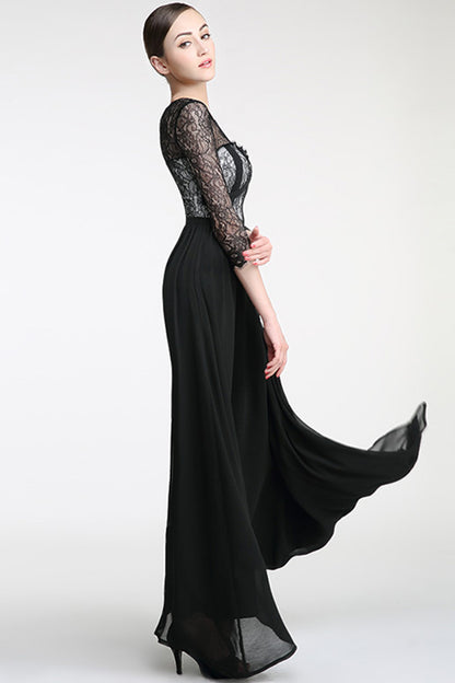 3/4 Sleeve Round Neck Lace Corset Dress