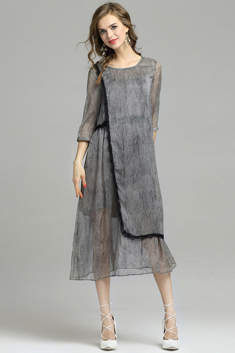 Rural Casual Cotton Short Sleeve Patchwork Dress