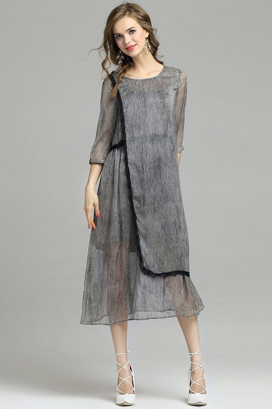 Rural Casual Cotton Short Sleeve Patchwork Dress