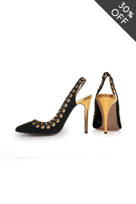 [30% OFF TILL 8 APR] Pointed Toe Slingback High Heels Pumps