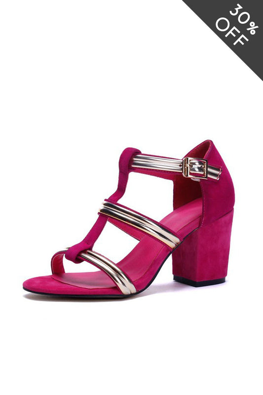 [30% OFF TILL 7 APR] Ankle Stap Suede Leather Chunky Sandals