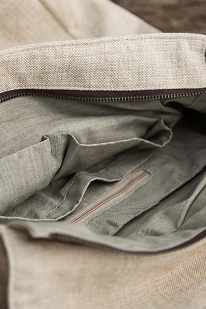 Embroidered Linen Tote Bag