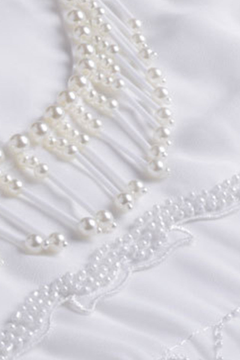 Cold Shoulder Trumpet Sleeve Embroidery Dress