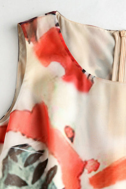 Georgette Floral Printed Sleeveless Midi Dress