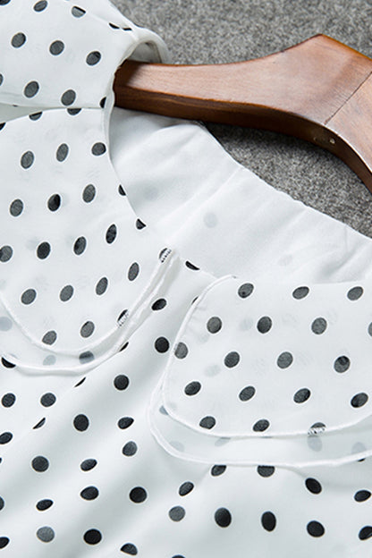 [30% OFF TILL 8 APR] Slim Waist Line Dot Printed Picnic Casual Dress