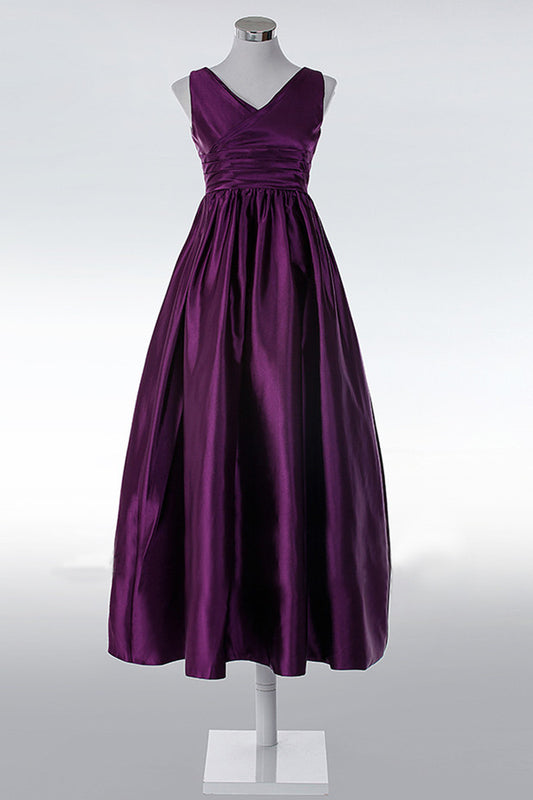 V Neck Emipre Waist Runched Backless Gown Dress