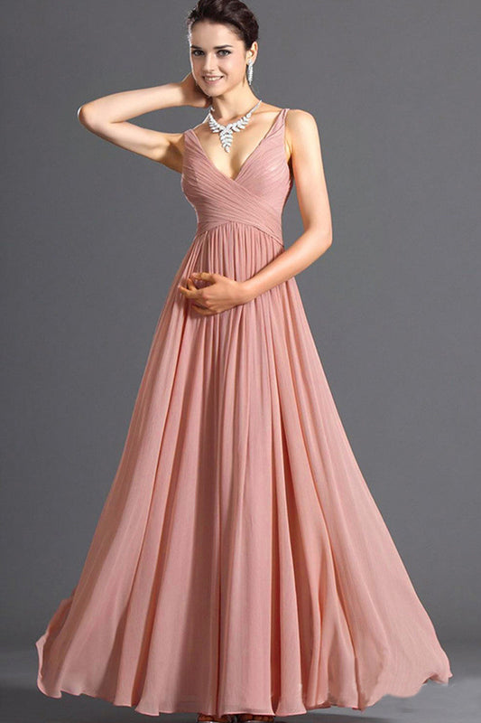 Deep V Neck Runched Slip Dress Spaghetti Strap Camisole Grown