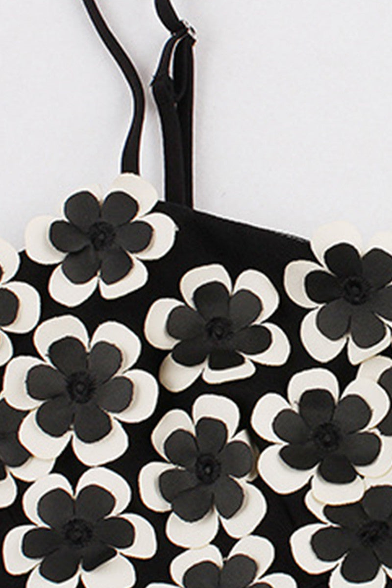 Rosette Braces Short Shift Casual Dress
