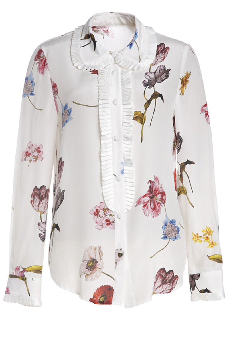 [50% OFF TILL 7 APR] Multi Floral Print Peplum Blouse Top