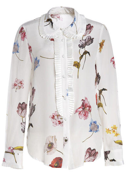 [50% OFF TILL 7 APR] Multi Floral Print Peplum Blouse Top