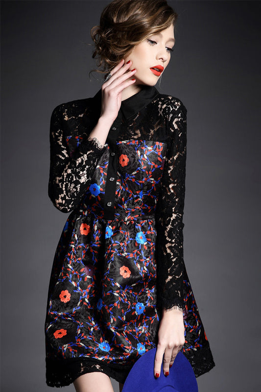 Women's Elegant Dress Printing Vintage Stampa Vogue Cocktail Dress - NJOYDRESS - 1