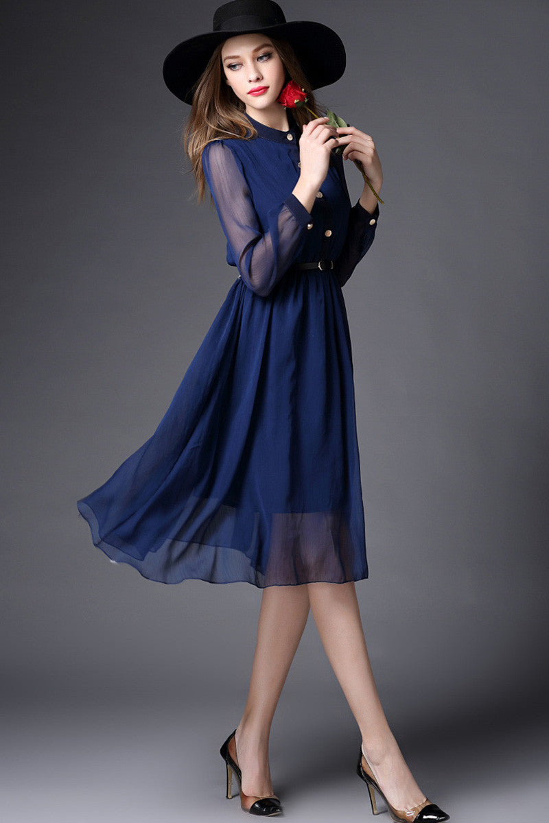 Solid Shirtdress With Belt