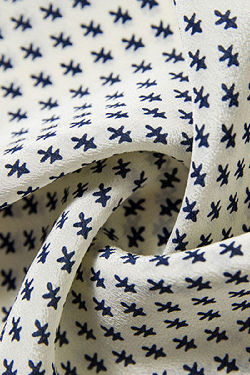 Round Neck Dot Printed Casual Short Dress