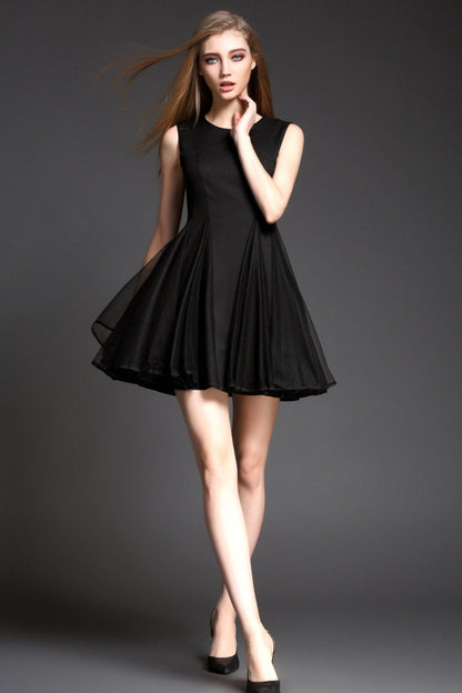 Multi Tiered Wide Bottom Little Back Cocktail Dress
