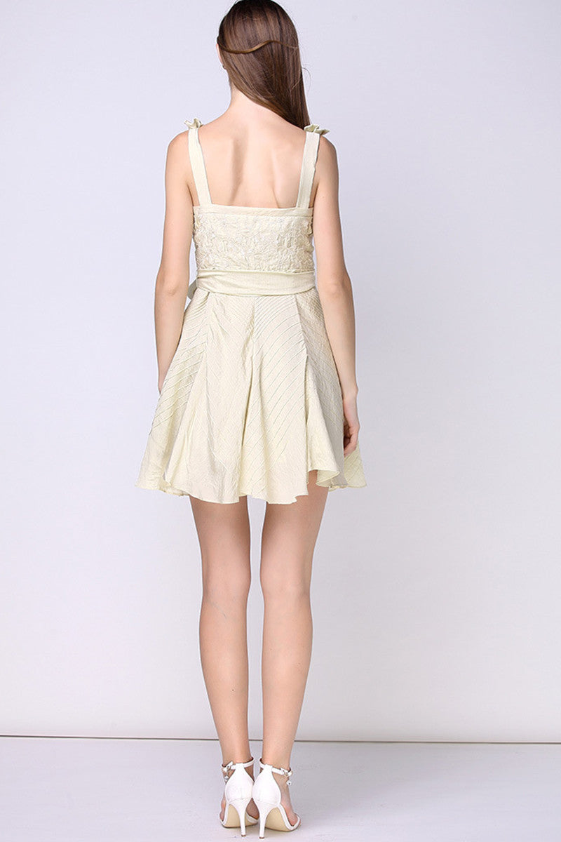 SweetyRosette Embroidered Short Braces Dress