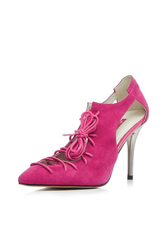 Caged Faux Suede Stilettos