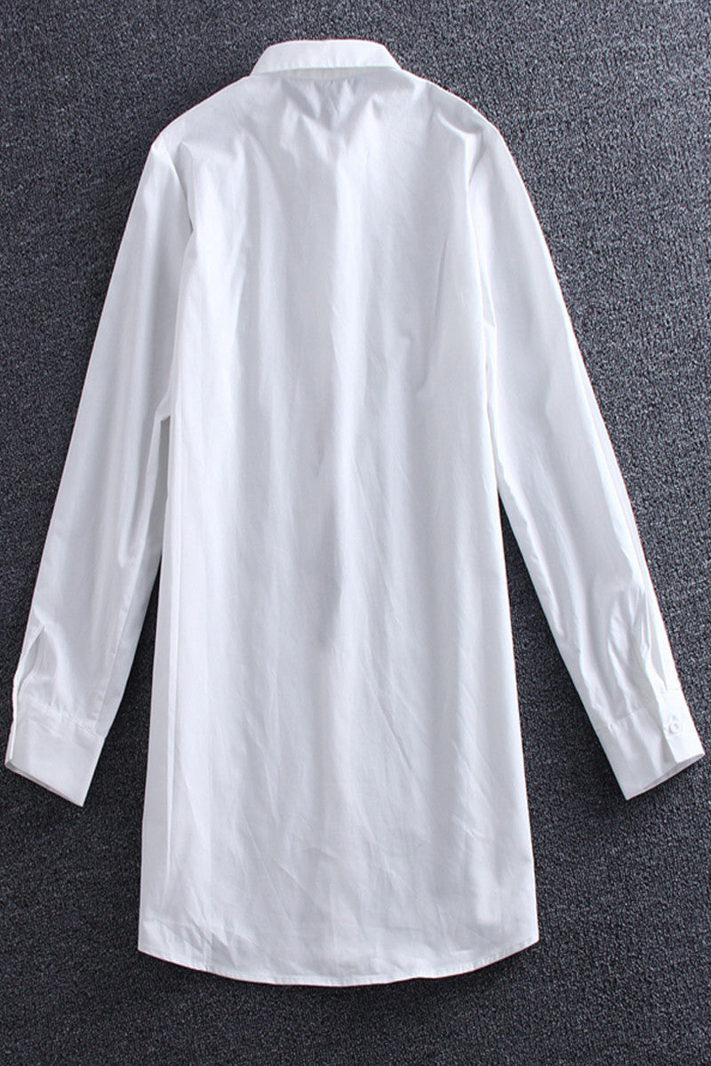 Long Shirts With Big V  Ribbon Decroration