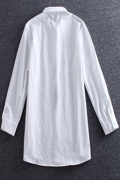 Long Shirts With Big V  Ribbon Decroration