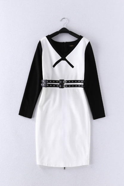 WOMEN'S WEAR TO WORK LONG SLEEVE CASUAL MIDI DRESS