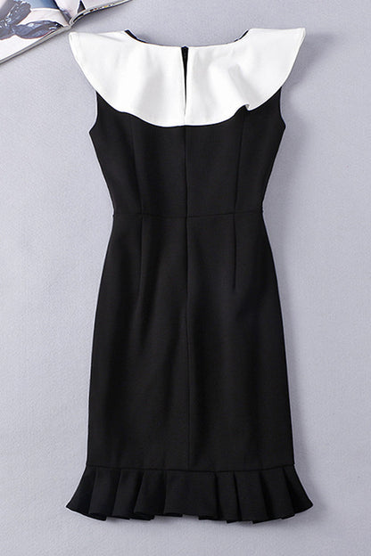WOMEN'S ELEGANT SHORT DRESS ROUND NECK MIDI DRESS