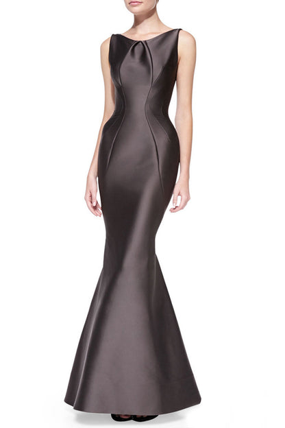 Boat Neck Elegant Flish Tail S-line Ball Dress