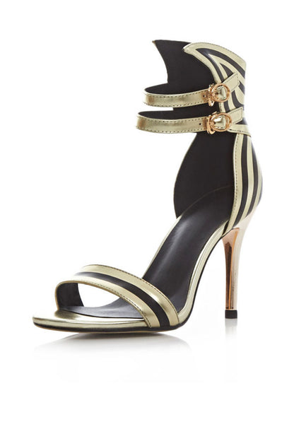 Open Toe Caged Ankle Strap Shadals