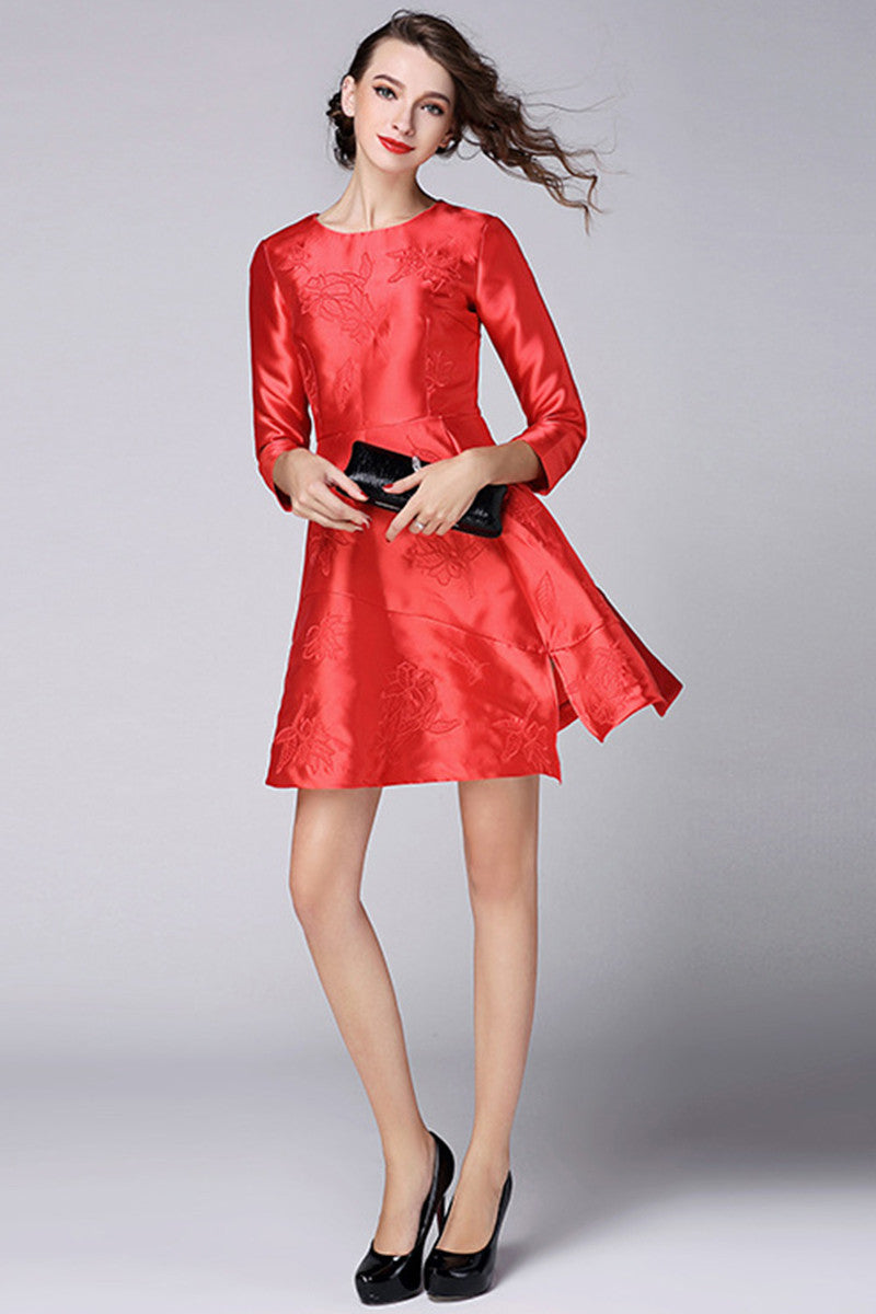 Elegant Twill Satin With Emborider Spencial Cutting Dress