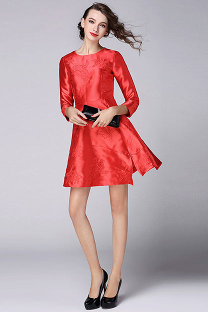 Elegant Twill Satin With Emborider Spencial Cutting Dress