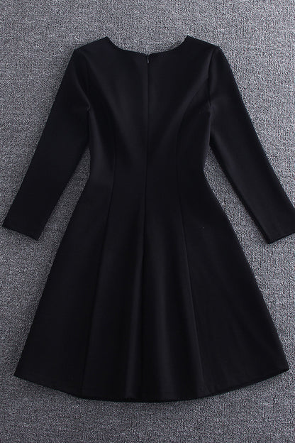 women's casual wear to work 3/4 sleeve black grace short dress