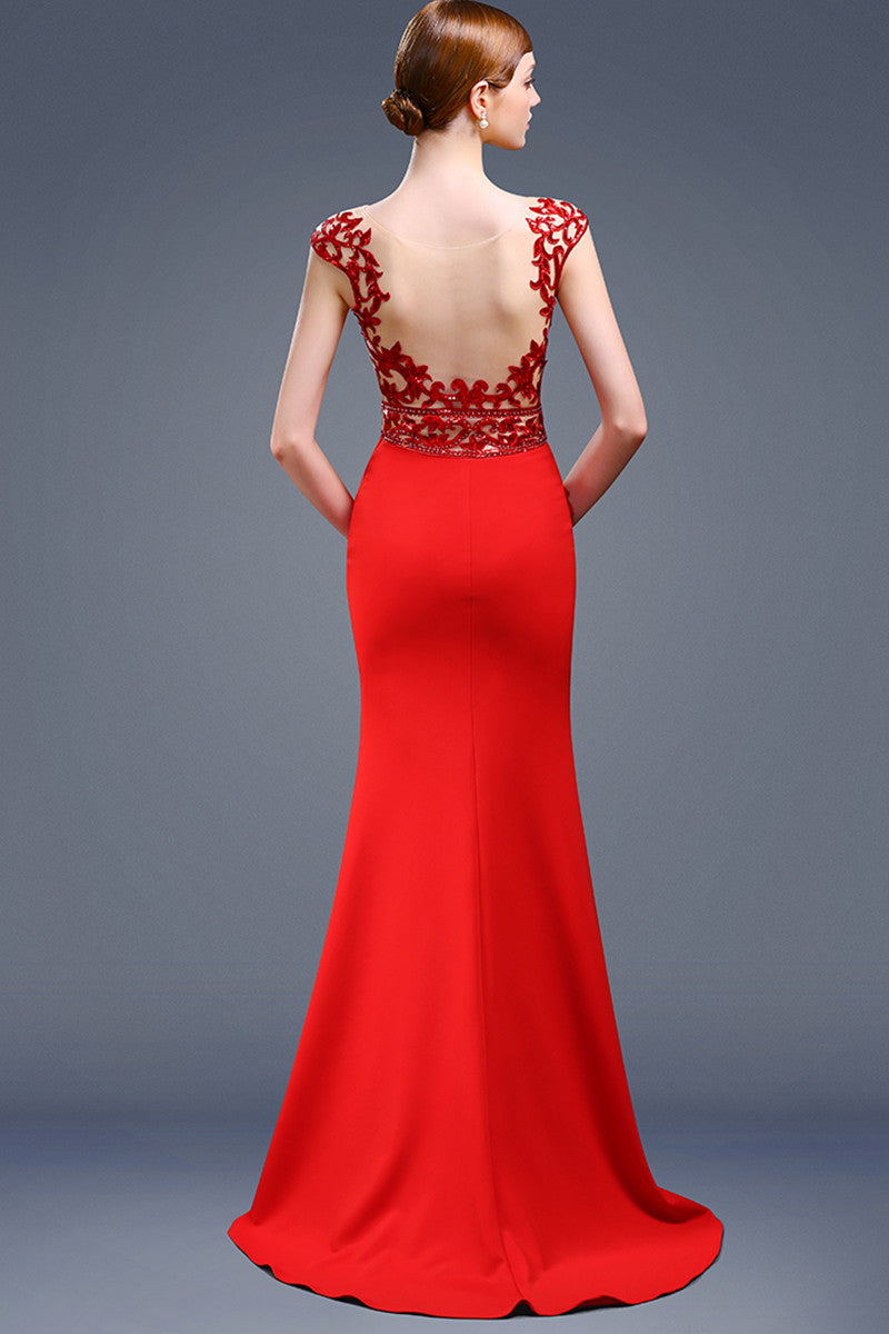 Floral Skin Backless Long Mermaid Dress