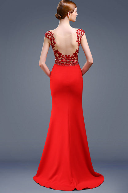 Floral Skin Backless Long Mermaid Dress