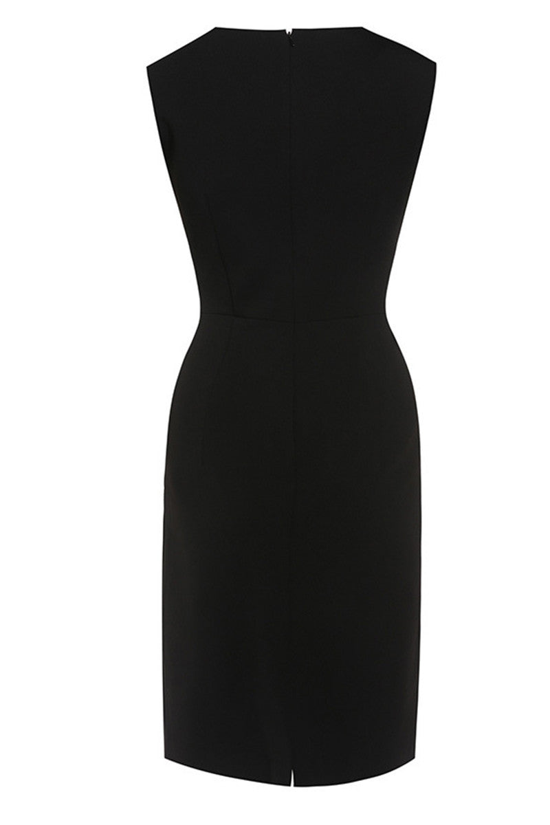 Round Collar Full   Embroidery Pattern Slim Retro Dress