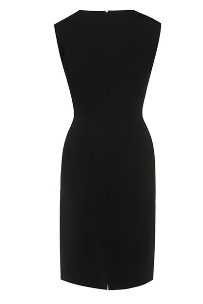 Round Collar Full   Embroidery Pattern Slim Retro Dress
