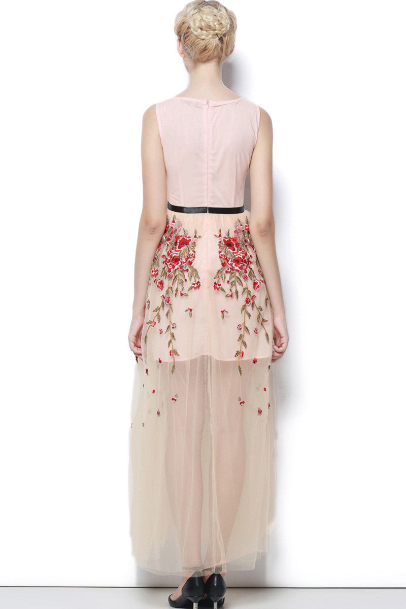 Lacy Floral Maxi Bridemaid Dress