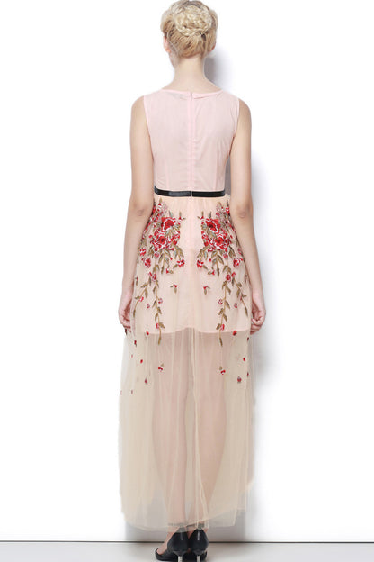 Lacy Floral Maxi Bridemaid Dress