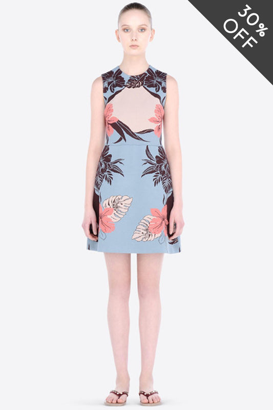 [30% OFF TILL 8 APR] Fasion Floral Printed Slim Sleeve Short Dress