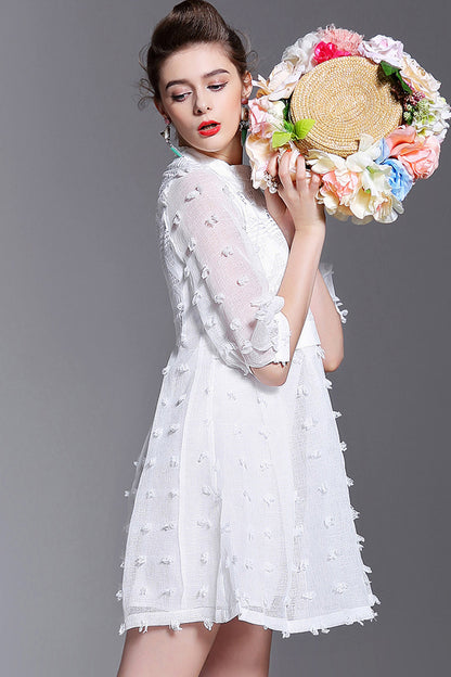 [30% OFF TILL 8 APR] Grace Chiffon Sheer Half Sleeve Formal Dress With Kints