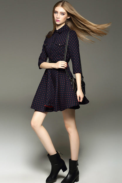 WOMNE'S BLACK GRACE POLO NECK 3/4 SLEEVE  WEAR TO WORK DRESS