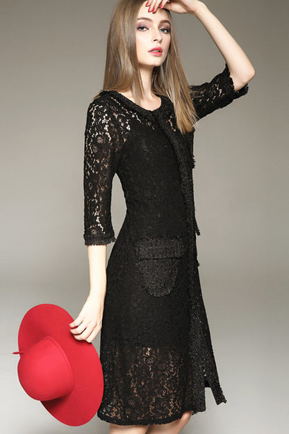 Full Peony Lace Button Down Shirt Dress With Sundress