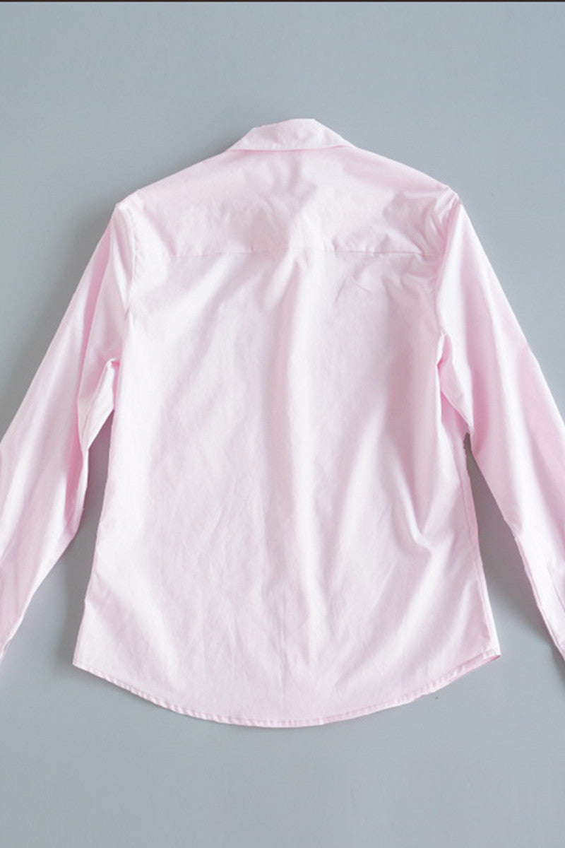 Roll Collar Single Breasted Sequin Stick Shirt - NJOYDRESS - 3