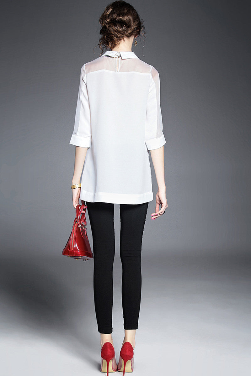 Women's Grace Fit Relaxed Shirt Round Neck - NJOYDRESS - 2