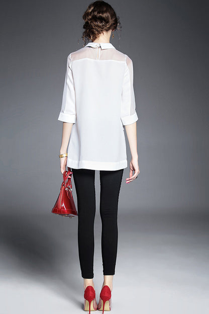 Women's Grace Fit Relaxed Shirt Round Neck - NJOYDRESS - 2